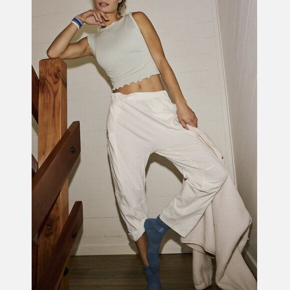 Free People Movement White Hot Shot Relaxed Fit Pants - Picture 5 of 5